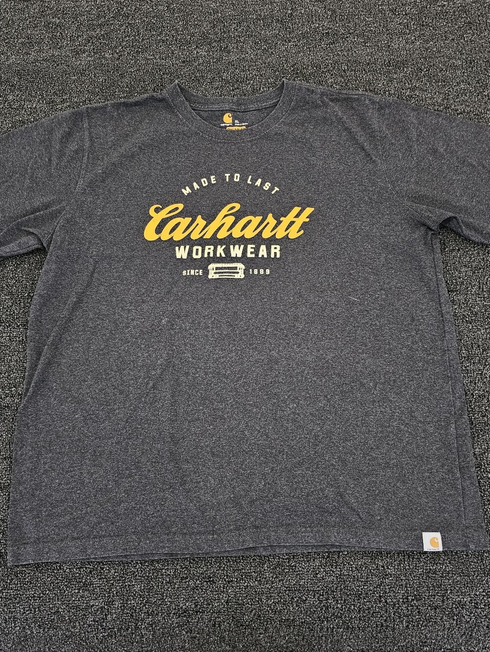 Carhartt Workwear Made To Last Graphic T Shirt Mens XL Gray Charcoal Tee 1889